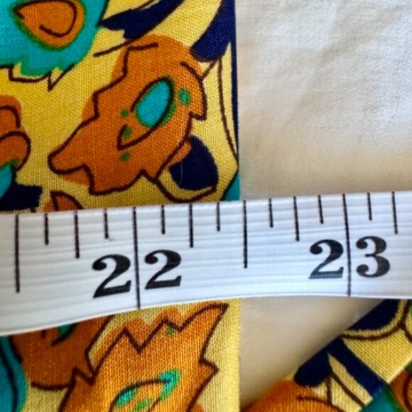 Yellow Orange and Blue Floral Boho 100% Cotton Kimono Robe - Picture 12 of 13